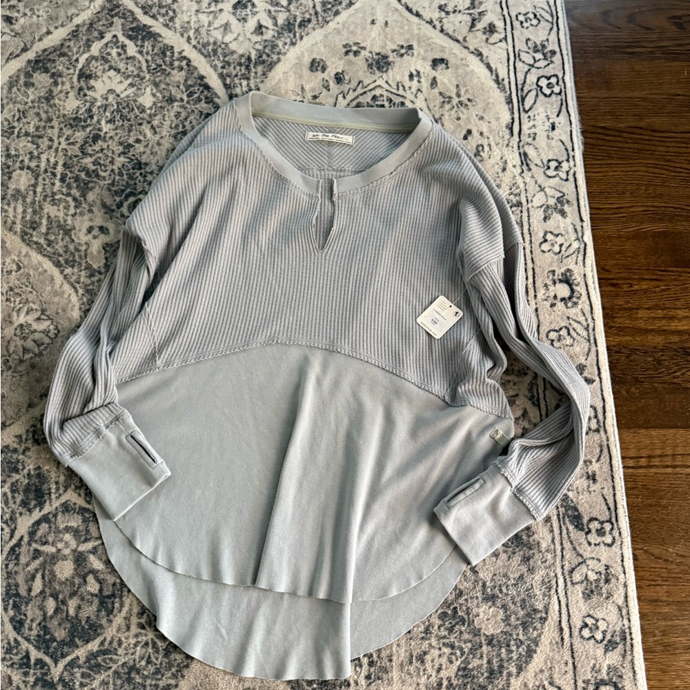 Free People Grey Long Sleeve Women's Top
